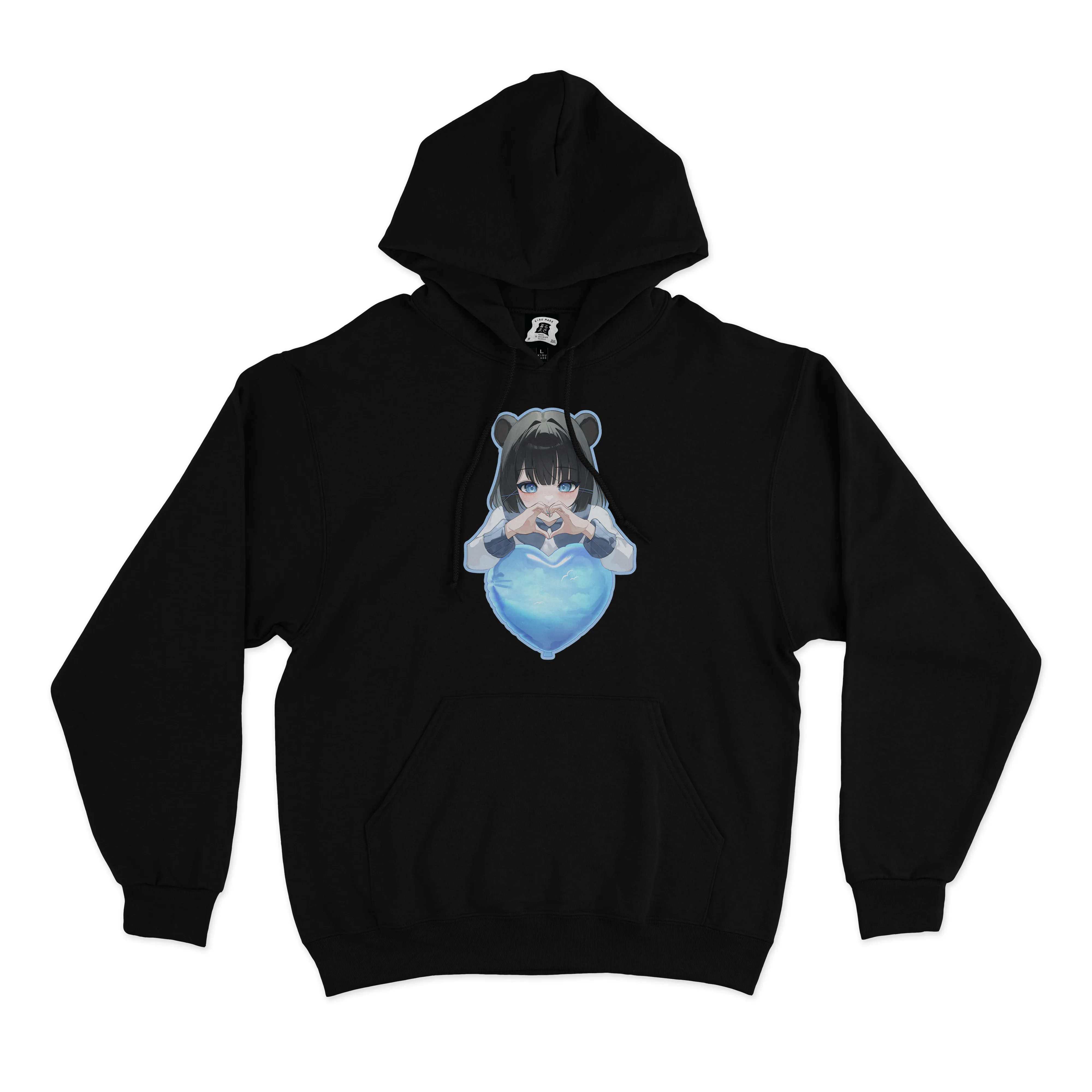 "Blue Balloon" Basic Hoodie White