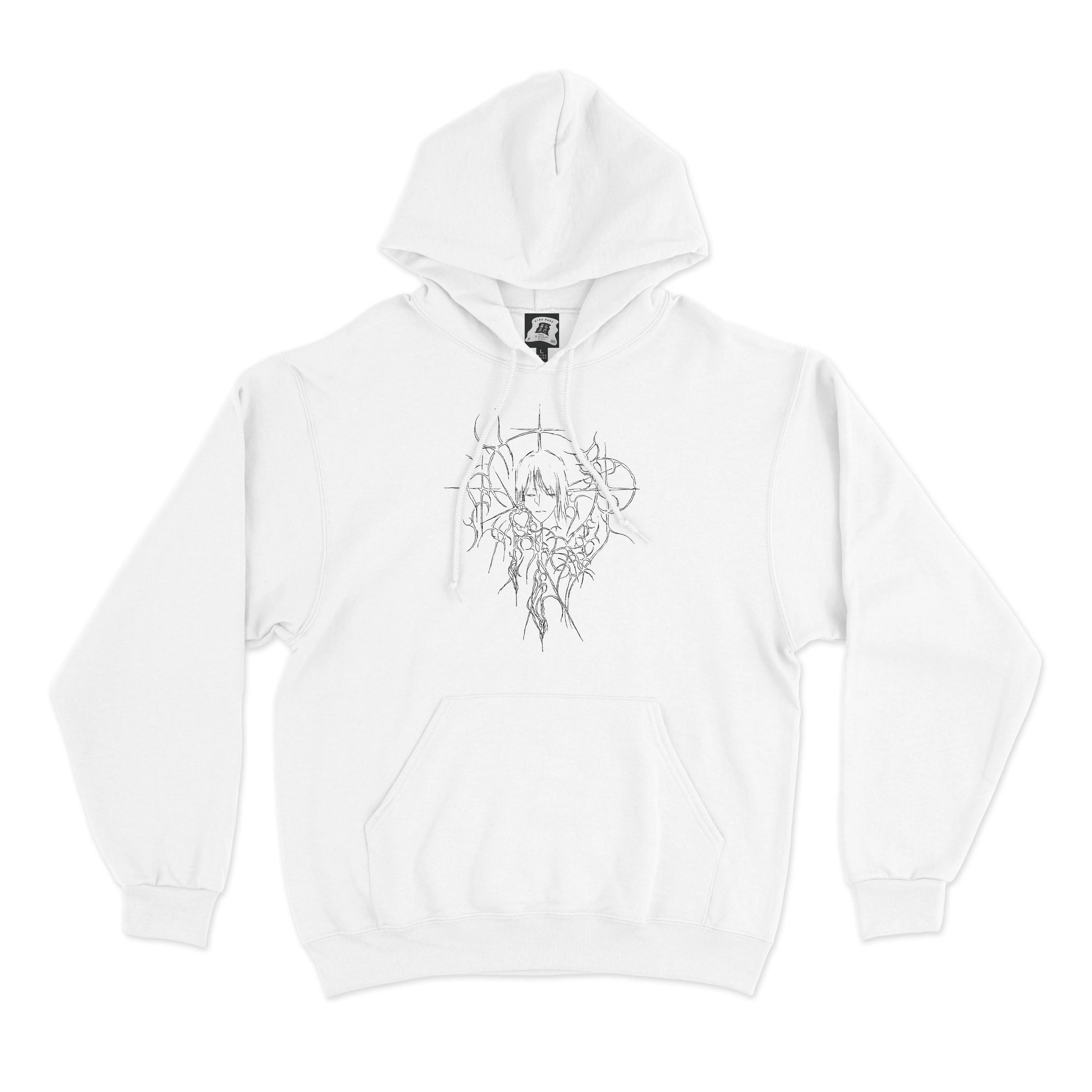 "Celeste" Basic Hoodie White/Black