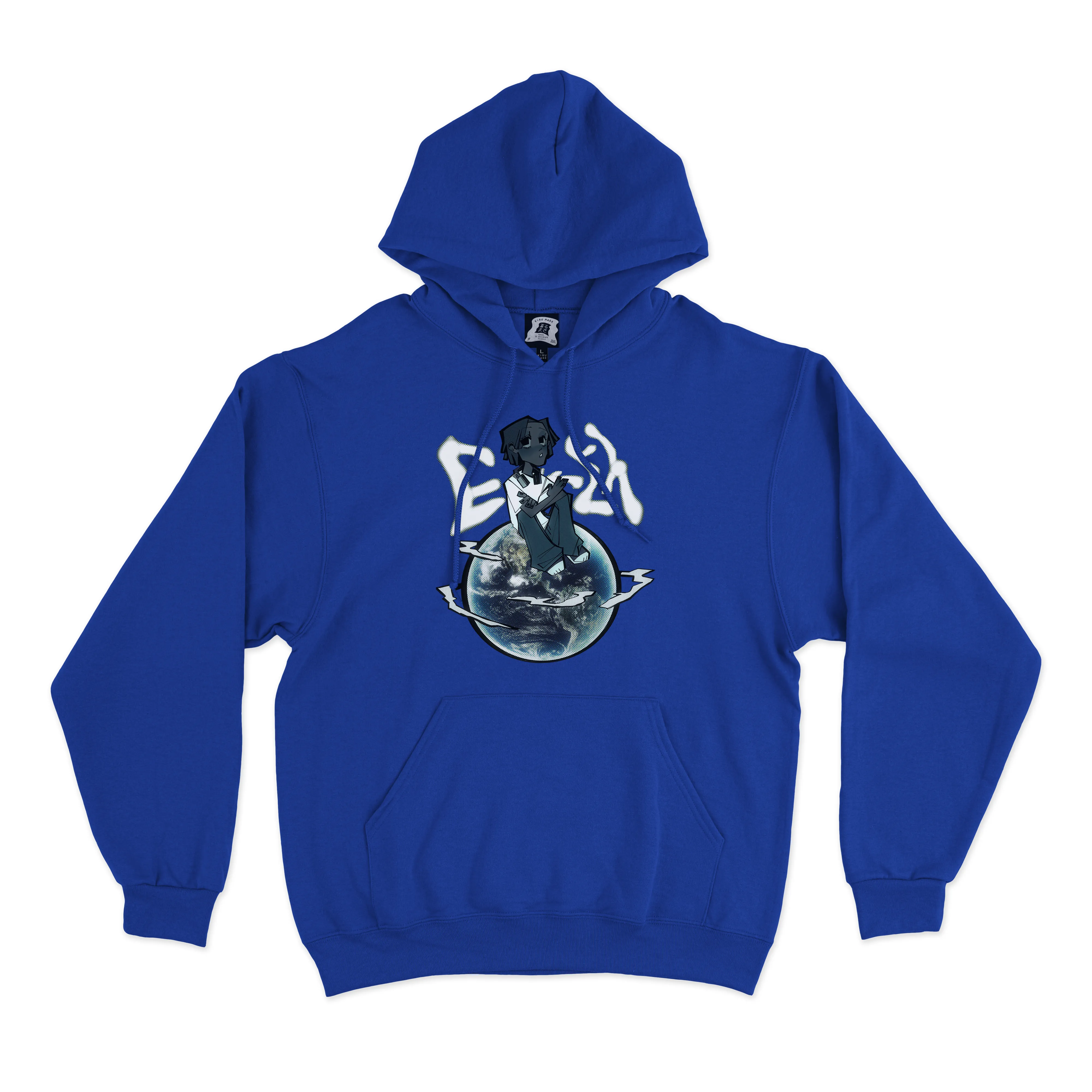 "Earth" Basic Hoodie Cobalt Blue