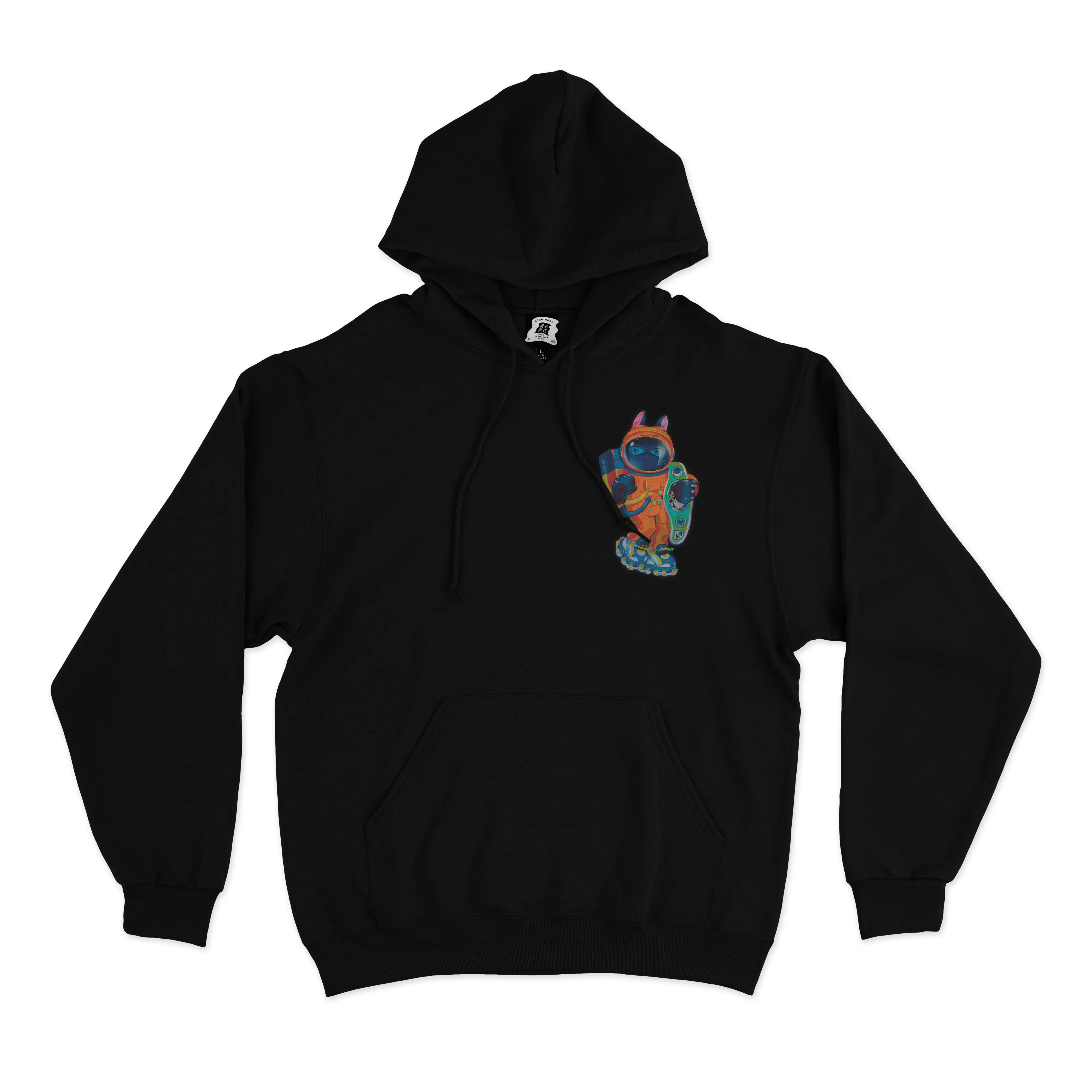 "Extraterrestrial Boxing" Basic Hoodie White/Black