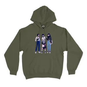 "Girls 01" Fleece Hoodie Light Pink/Khaki
