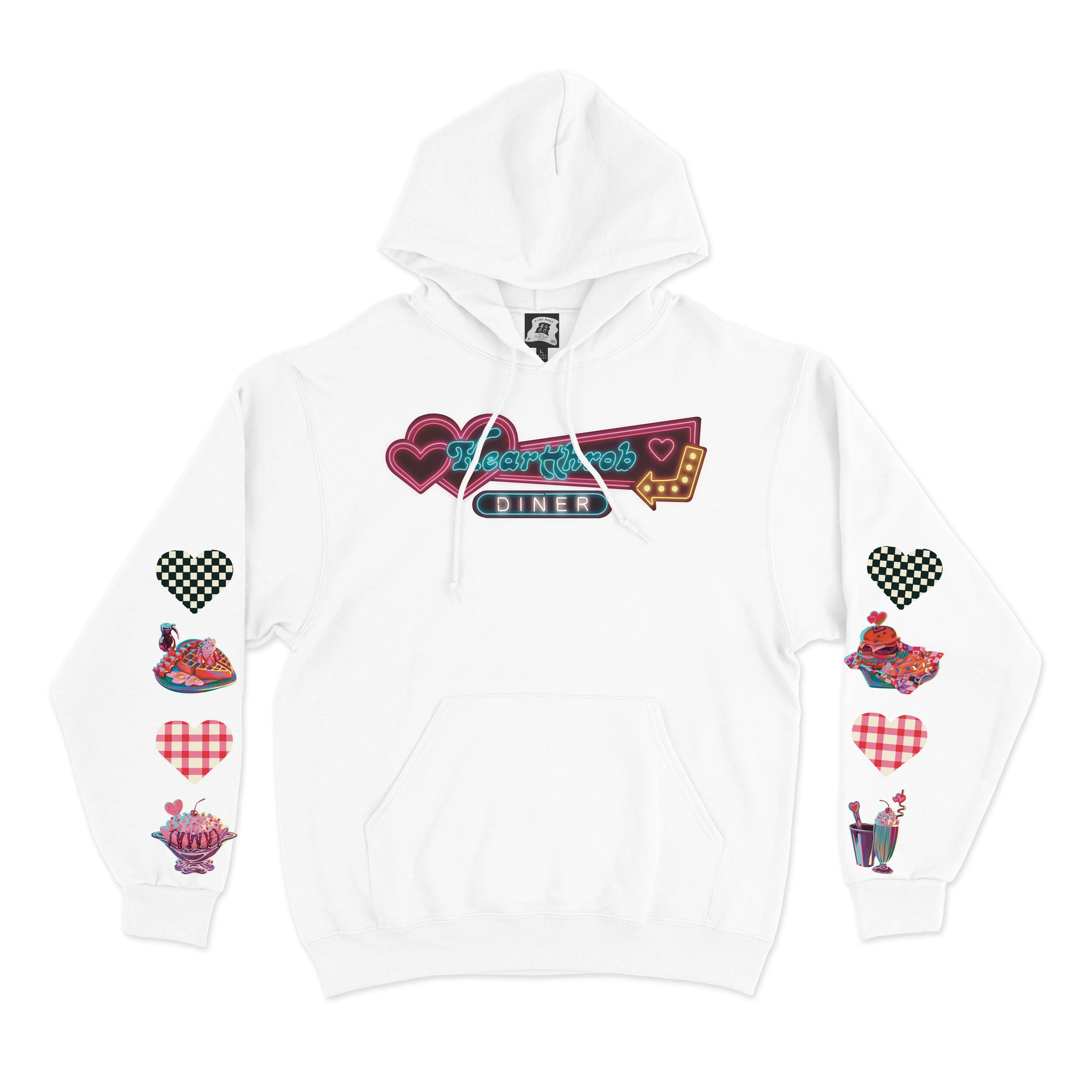 "Heartthrob" Basic Hoodie Black/Beige/Black