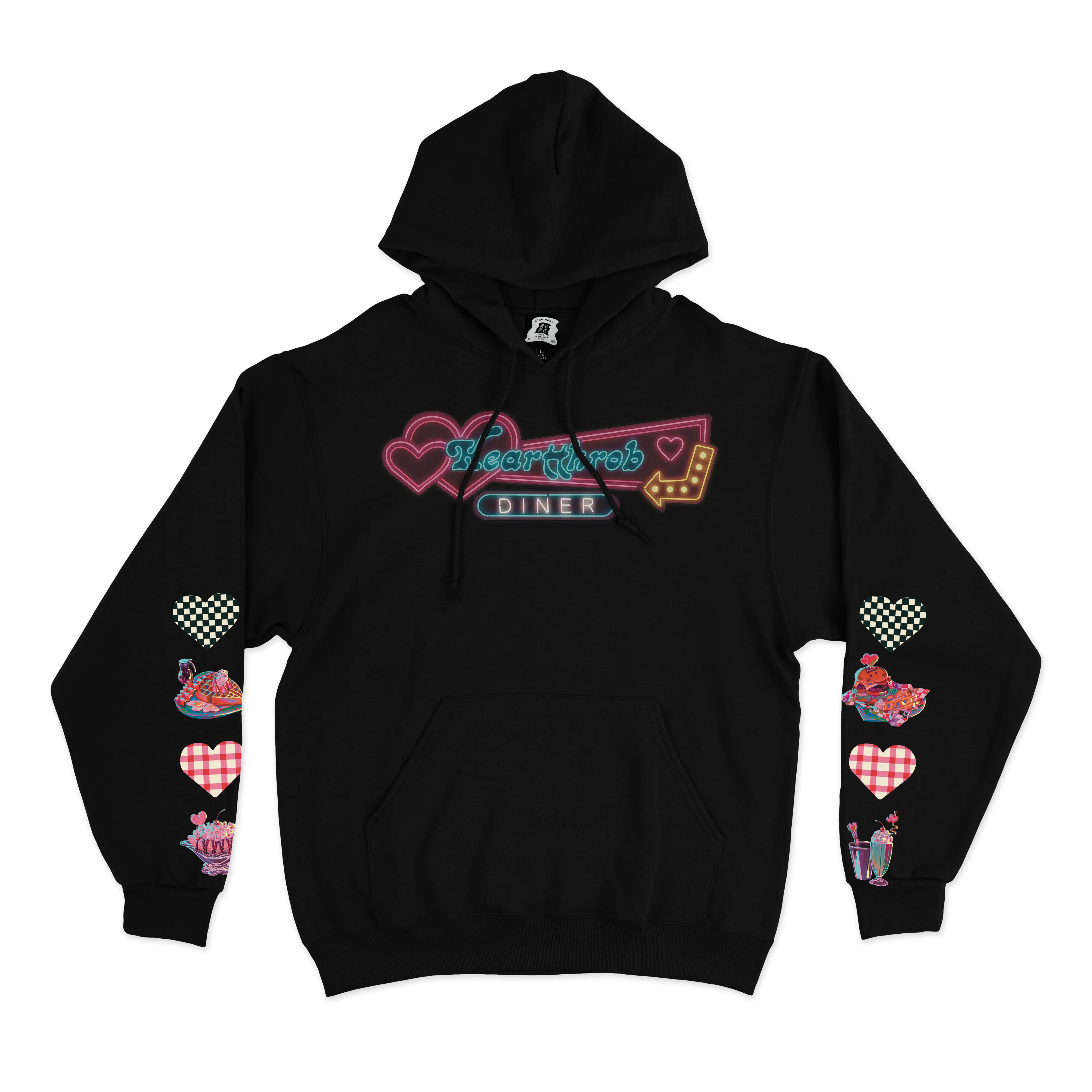 "Heartthrob" Basic Hoodie Black/Beige/Black
