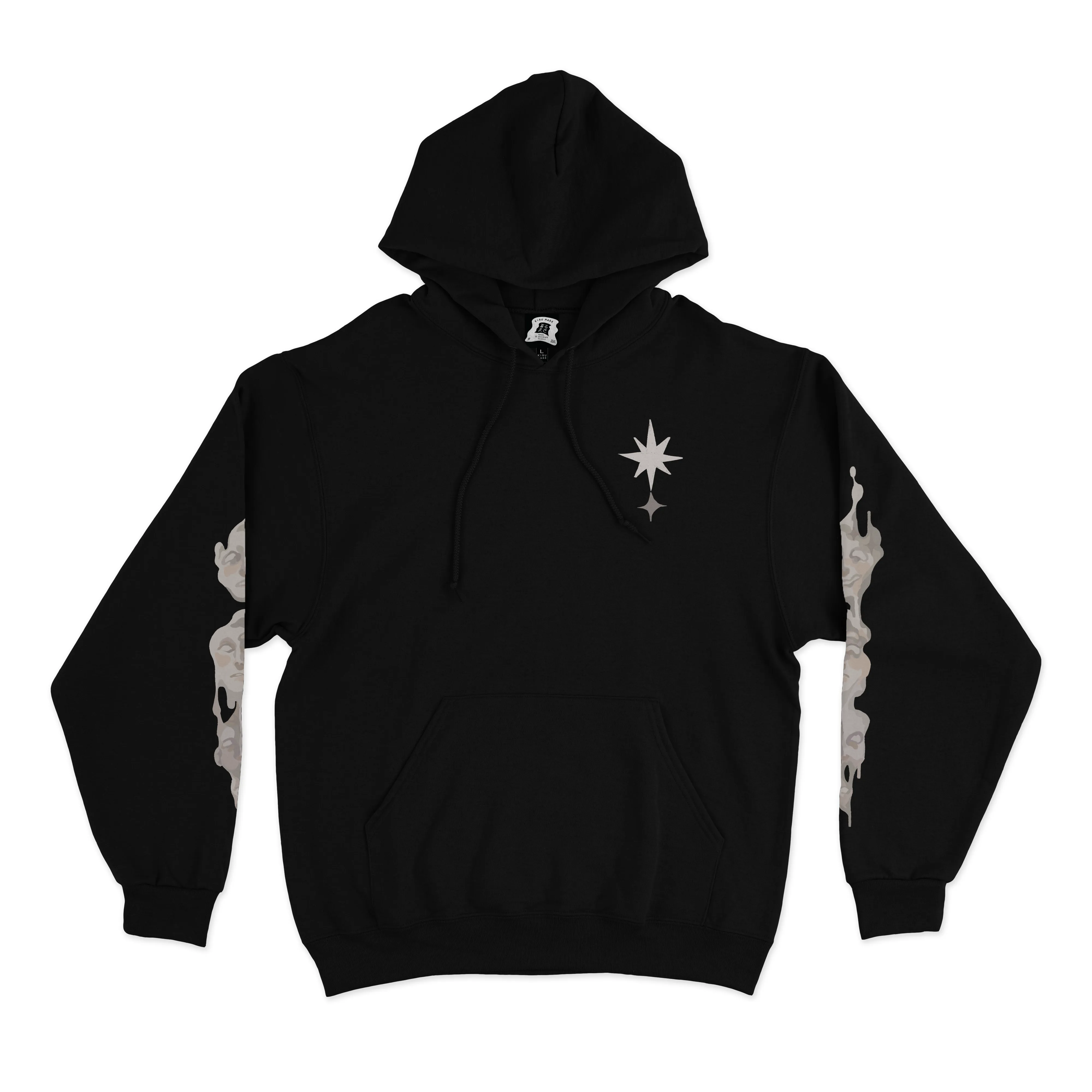 "High Priestess" Basic Hoodie White/Black