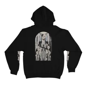 "High Priestess" Basic Hoodie White/Black