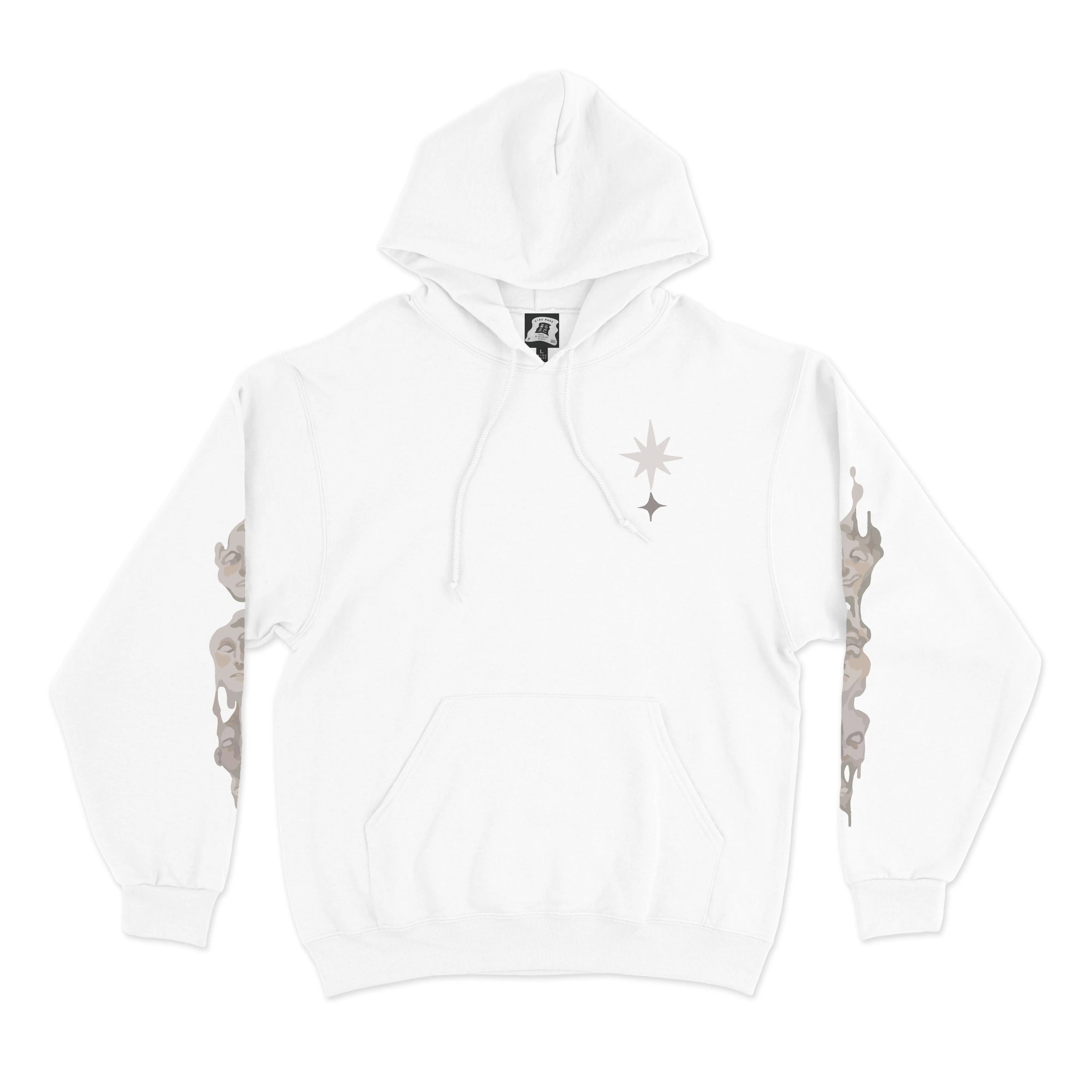 "High Priestess" Basic Hoodie White/Black