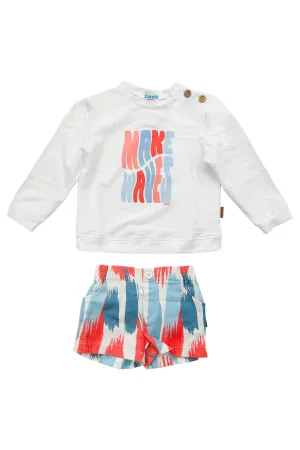 "Jacob" Multicoloured Abstract Top & Shorts