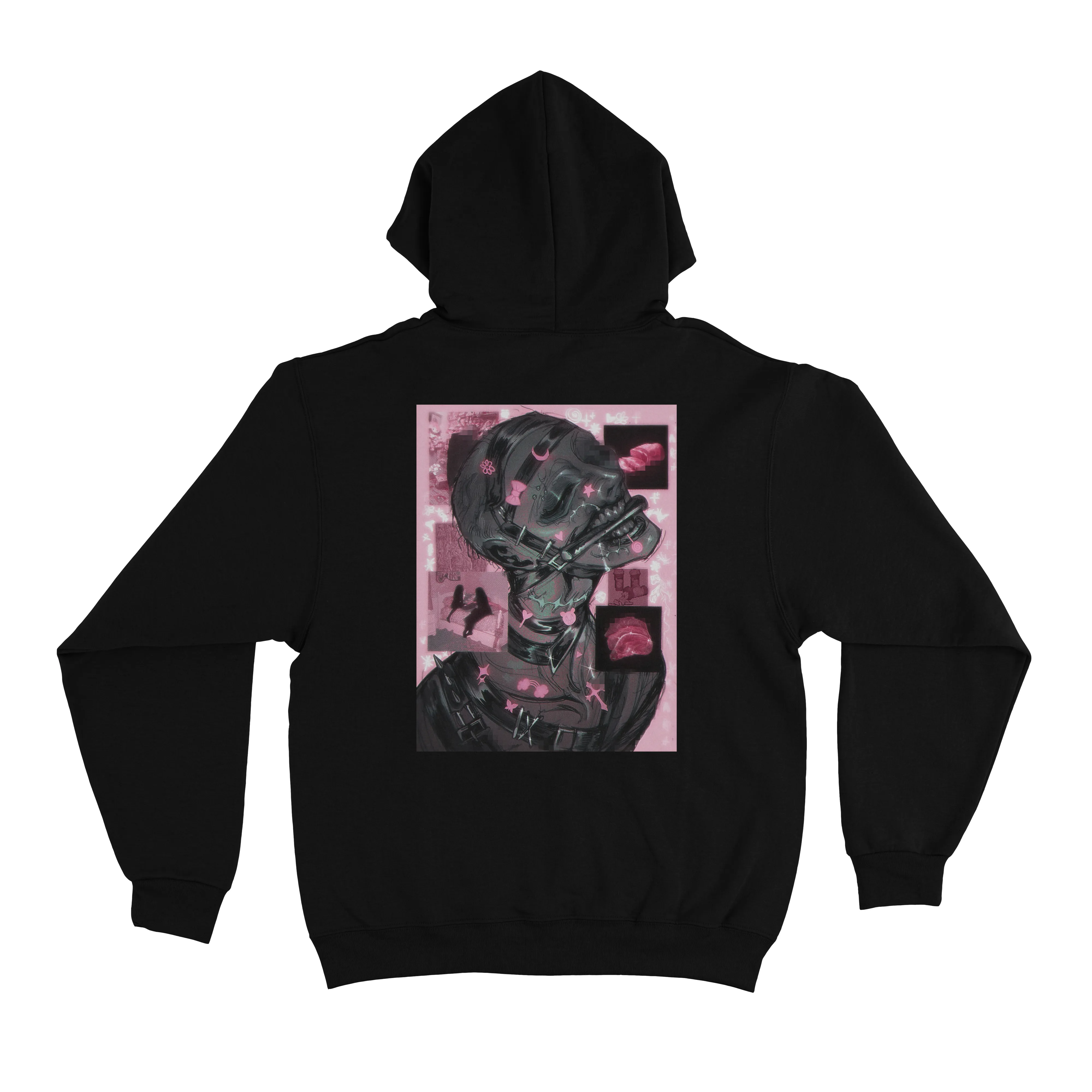 "Kawaiii" Basic Hoodie Black