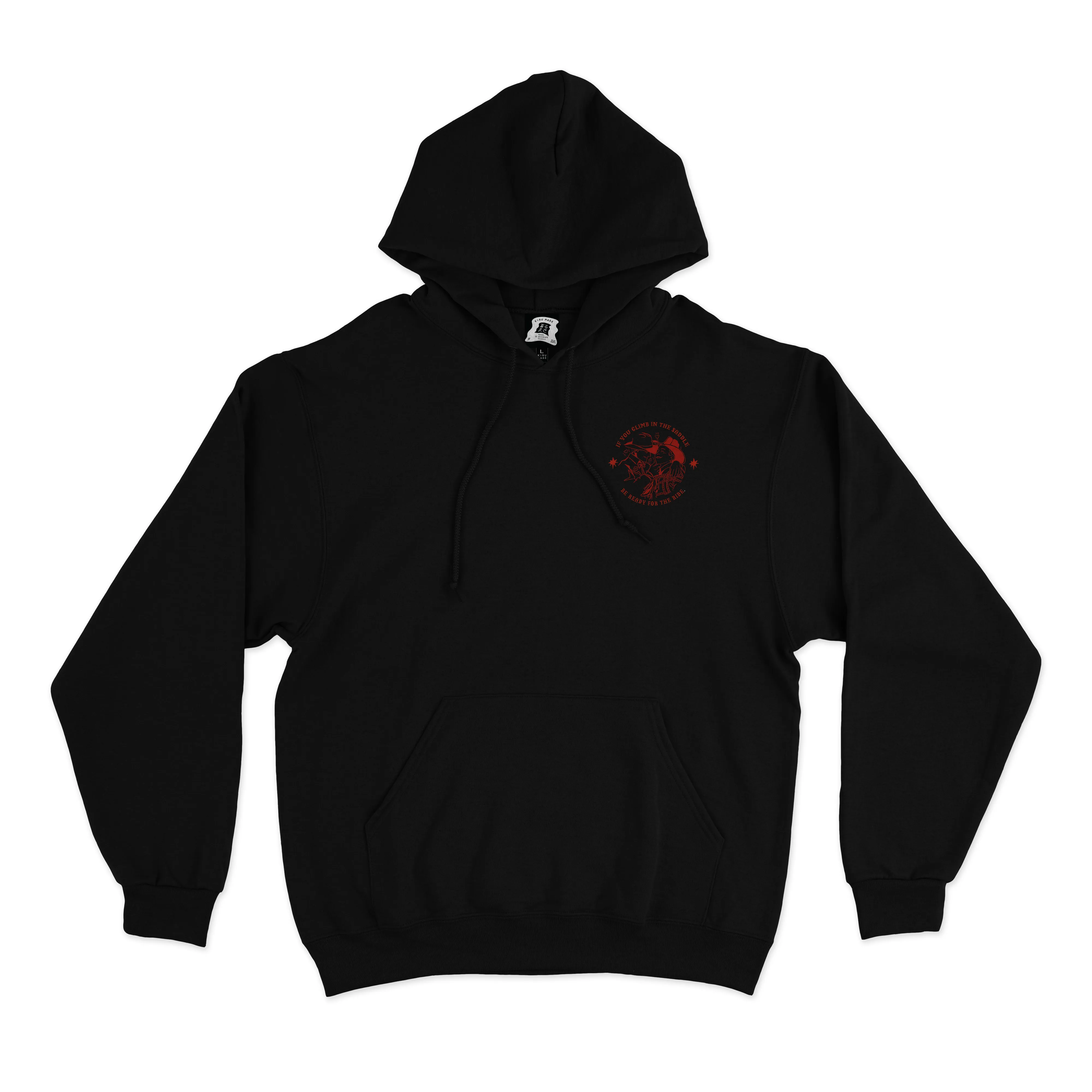 "Lasso Red" Basic Hoodie Black