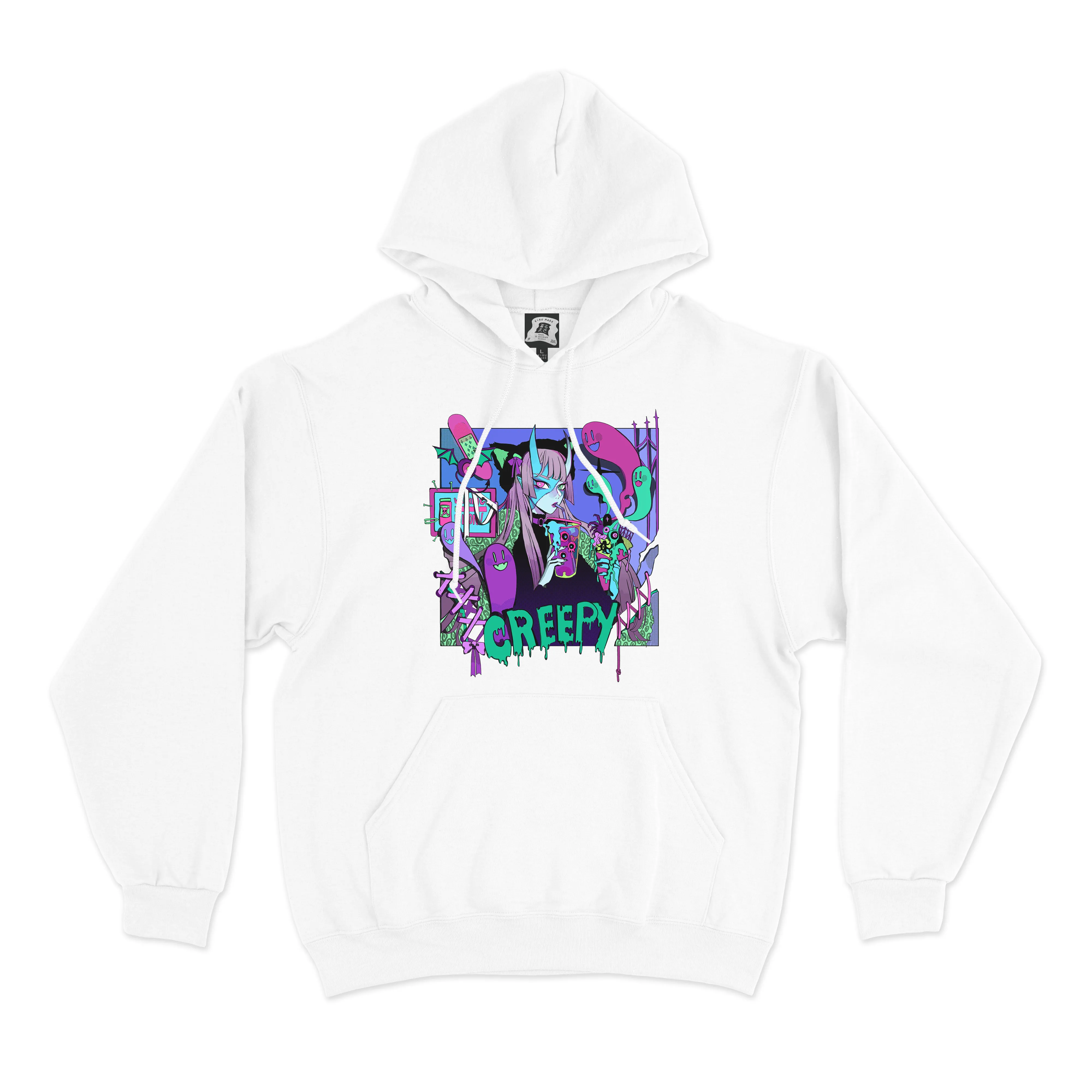 "Midnight Snack" Basic Hoodie White