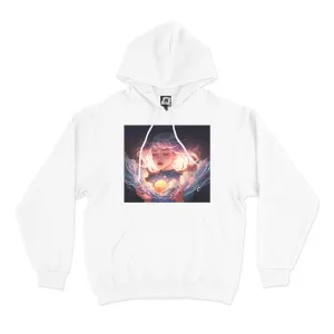 "Moon Catcher" Basic Hoodie White/Black