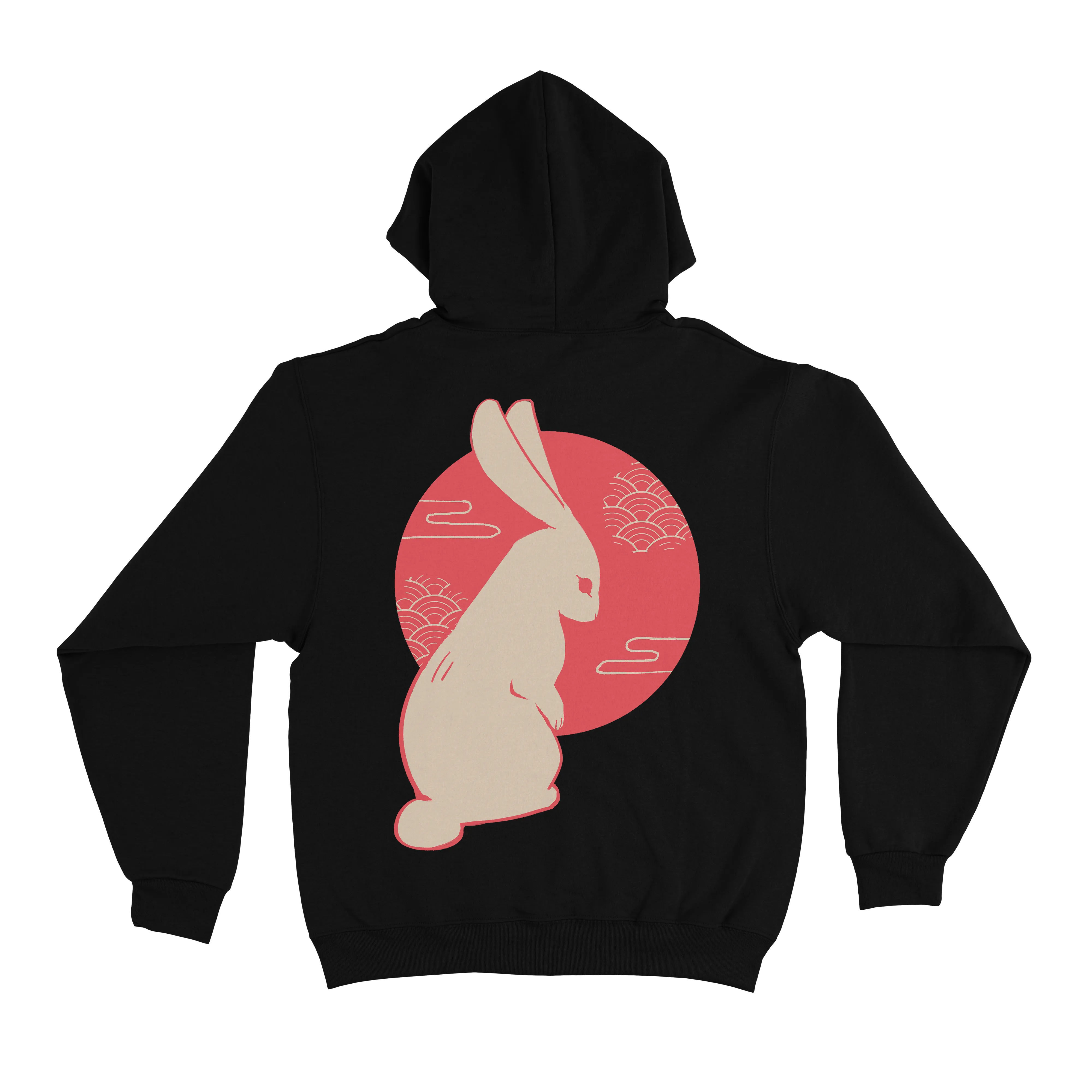 "Mooncycle" Basic Hoodie Black
