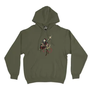 "Moondust Merchant" Fleece Hoodie Khaki