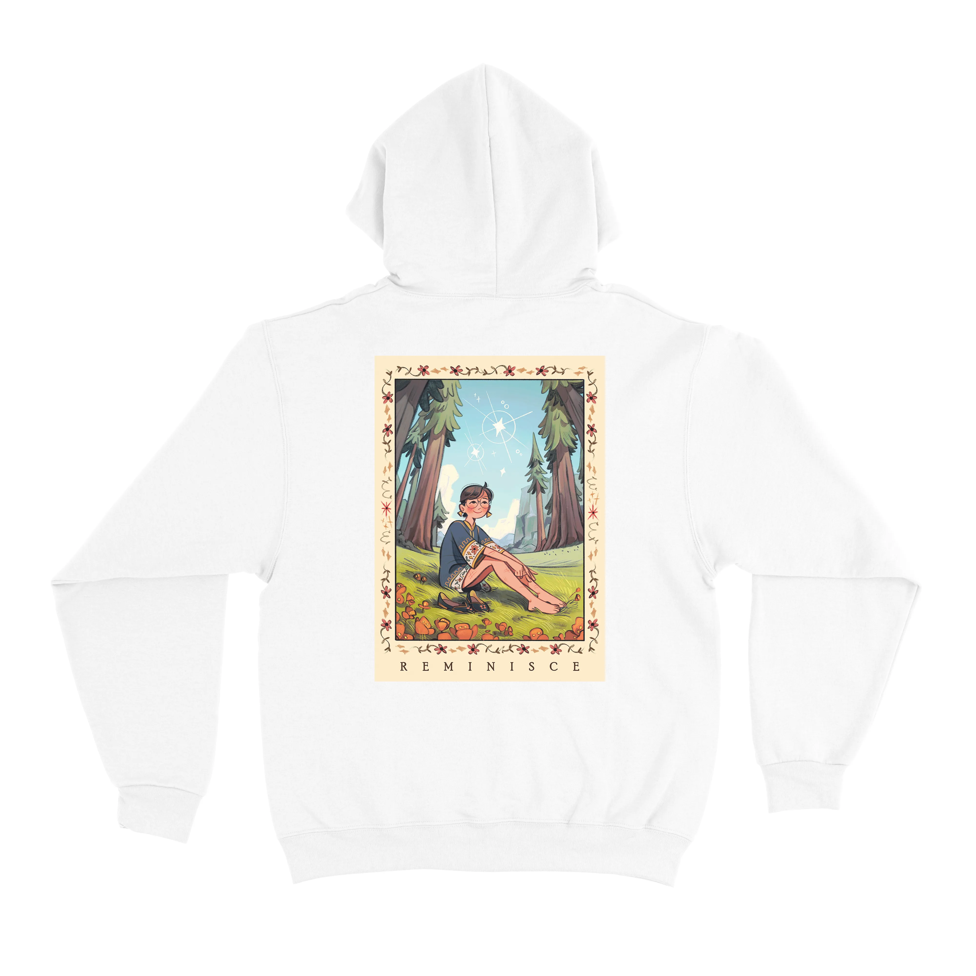 "Reminice" Basic Hoodie White