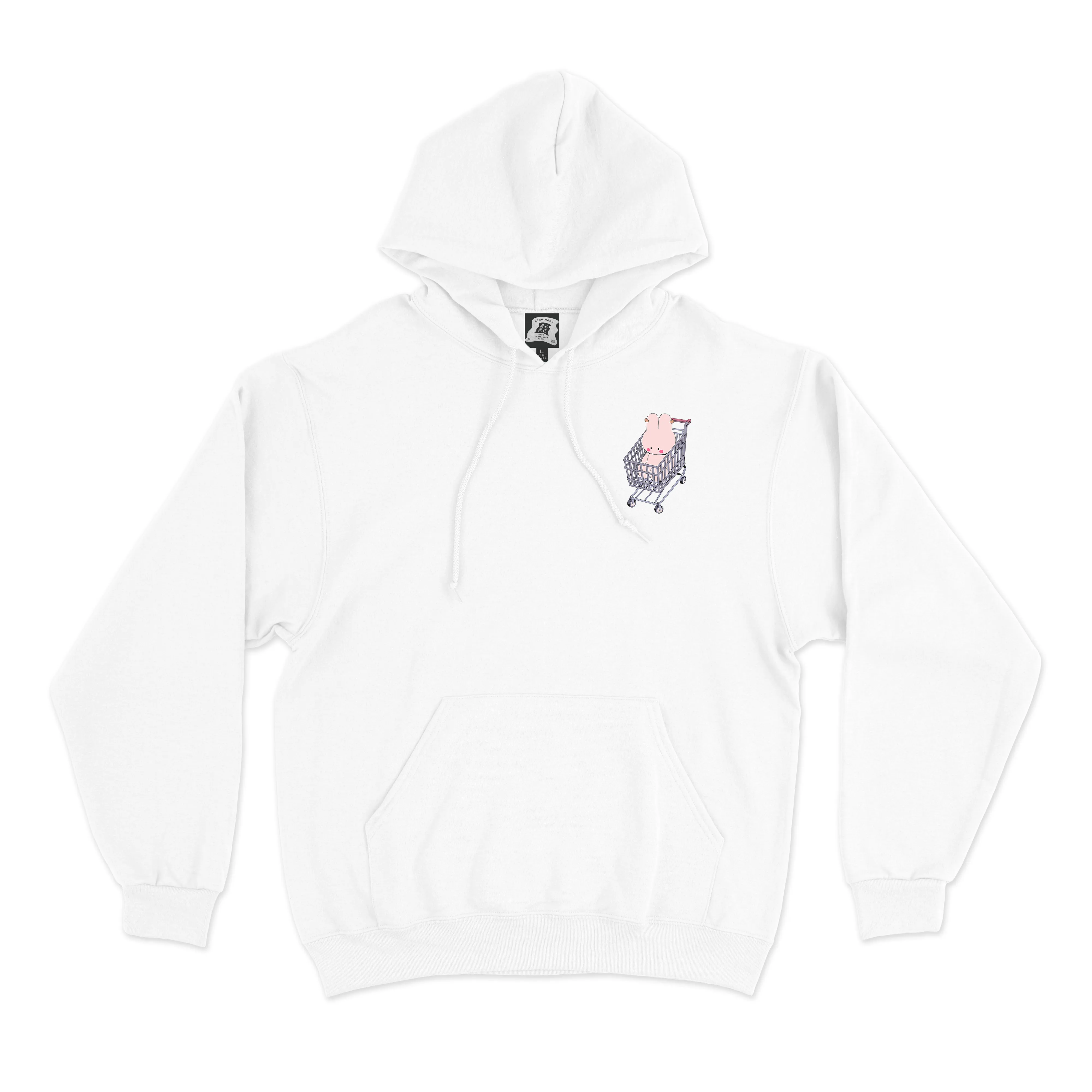 "Shopping Master" Basic Hoodie White/Black