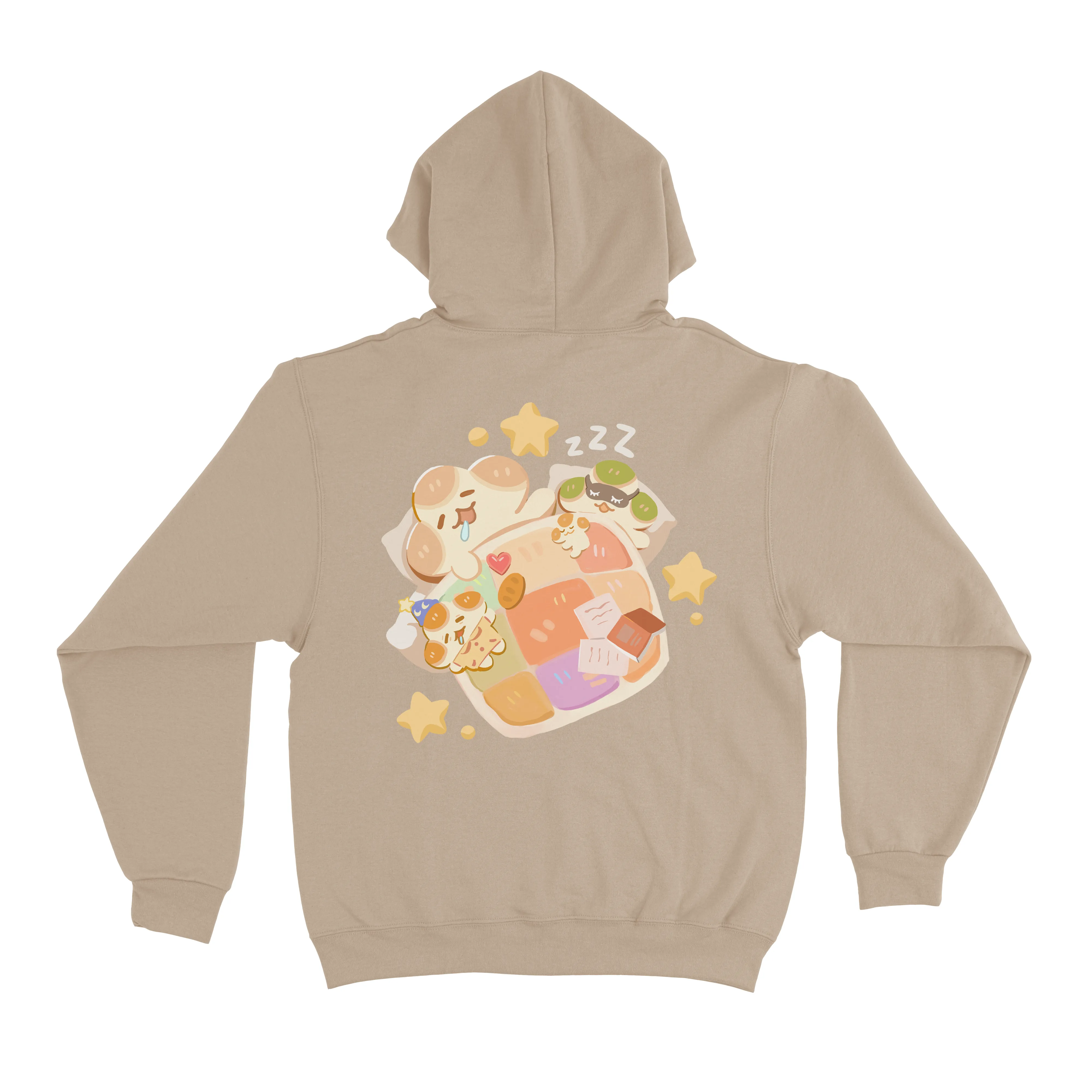"Sleepy Days" Basic Hoodie Black/Pink