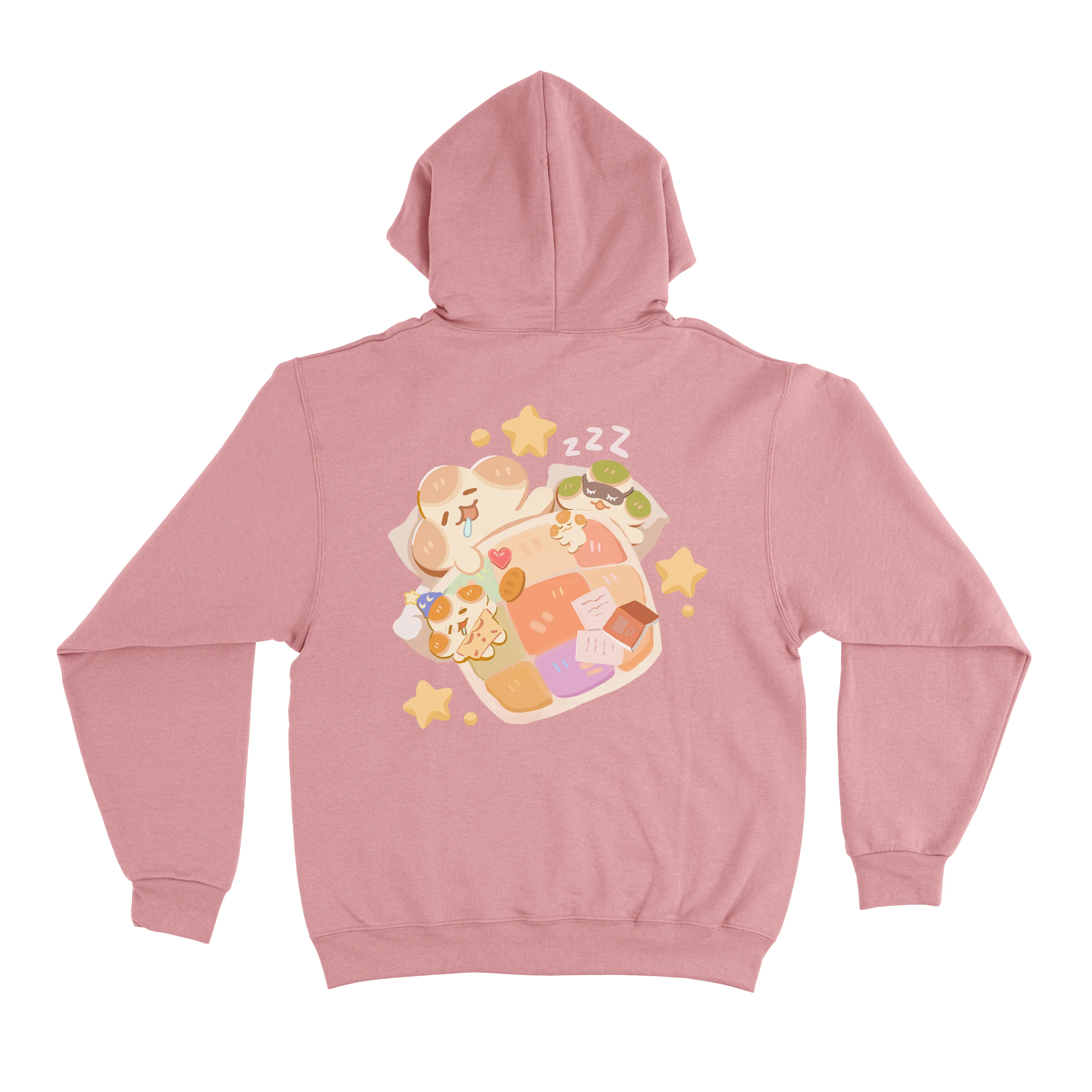"Sleepy Days" Basic Hoodie Black/Pink