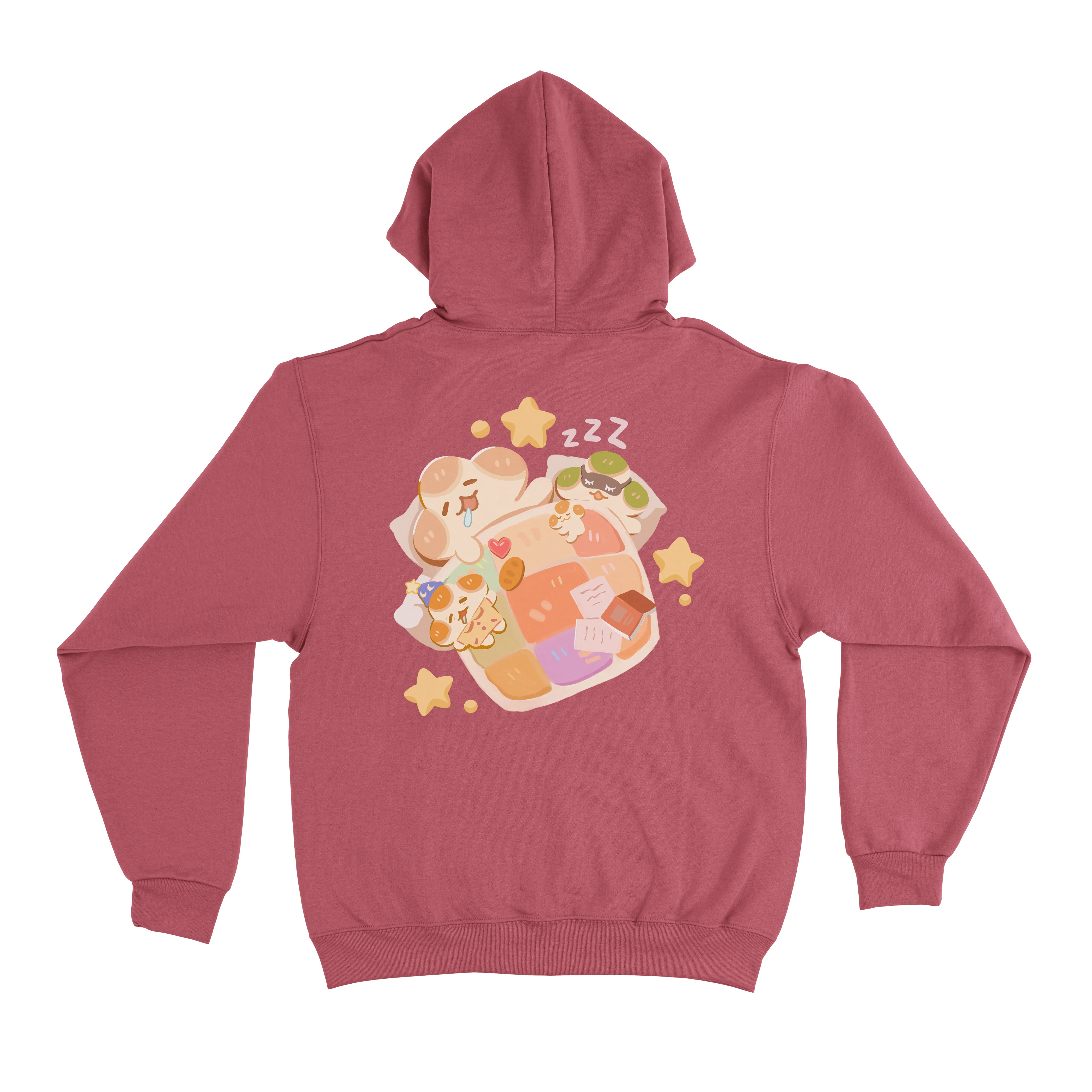 "Sleepy Days" Basic Hoodie Black/Pink