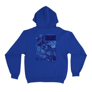 "Someone you really love " Basic Hoodie White/Cobalt Blue