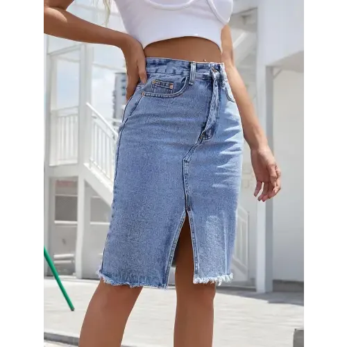Raw Denim Skirt