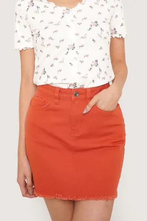 Raw Hem Mini Skirt