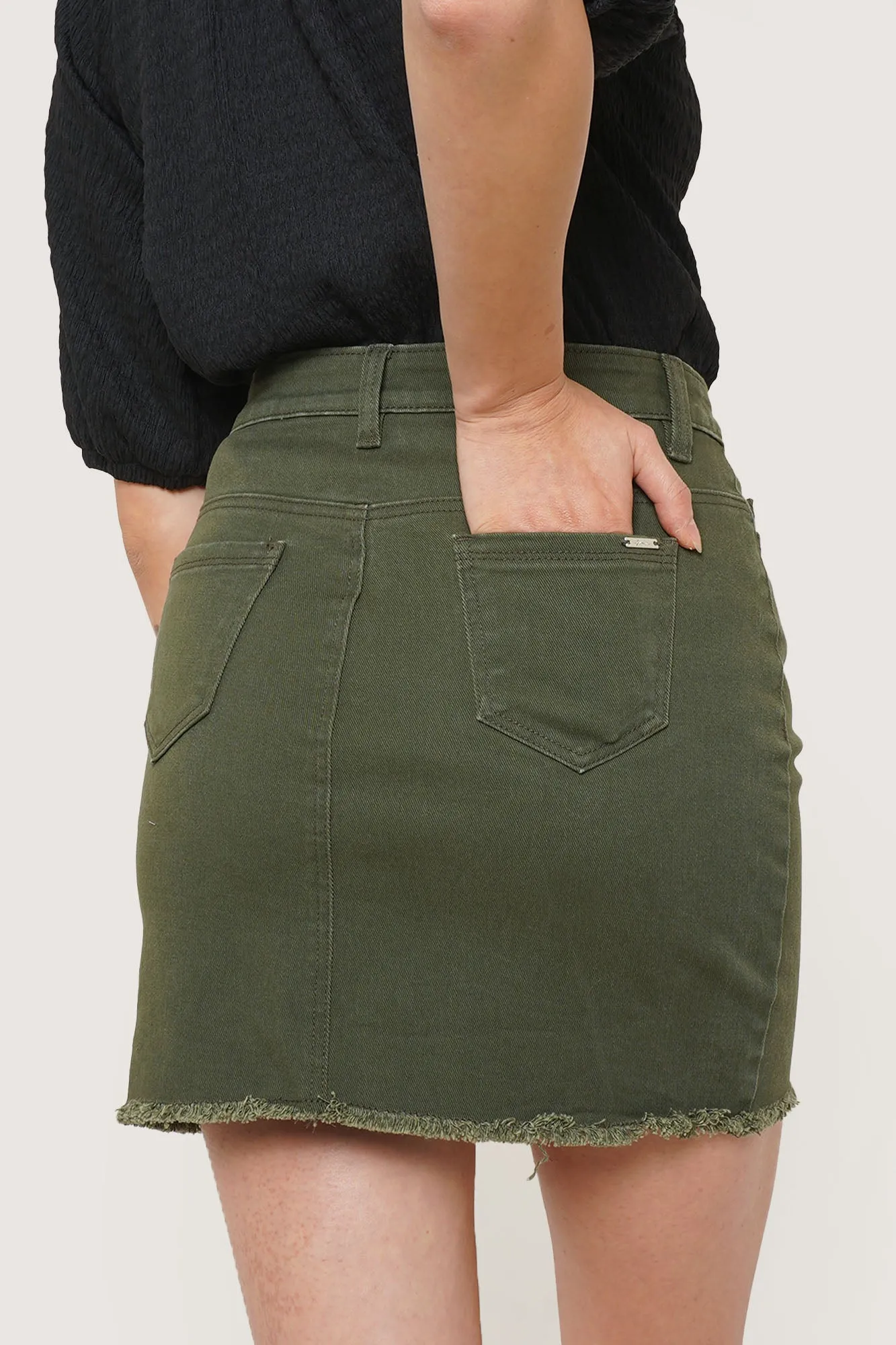 Raw Hem Mini Skirt