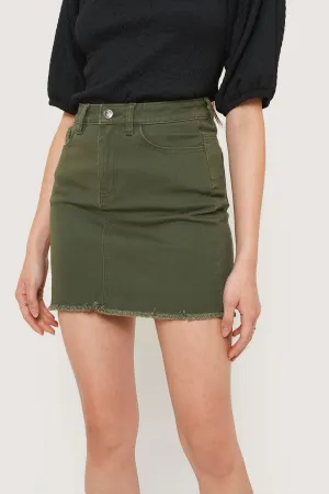 Raw Hem Mini Skirt