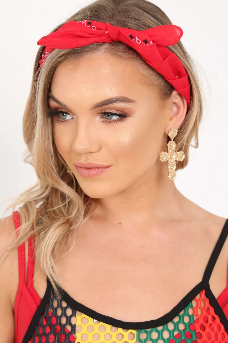 Red Paisley Print Bandana - Jezreel