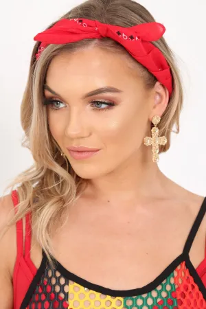 Red Paisley Print Bandana - Jezreel