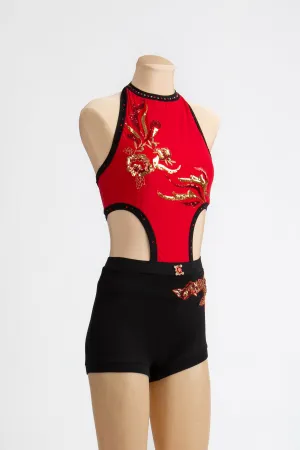 Red Sky Halter Cut-Out Short-All