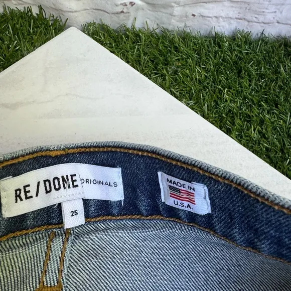 RE/DONEHigh Rise Mid 70’s Comfort Ankle Crop Jeans size 25 nwot