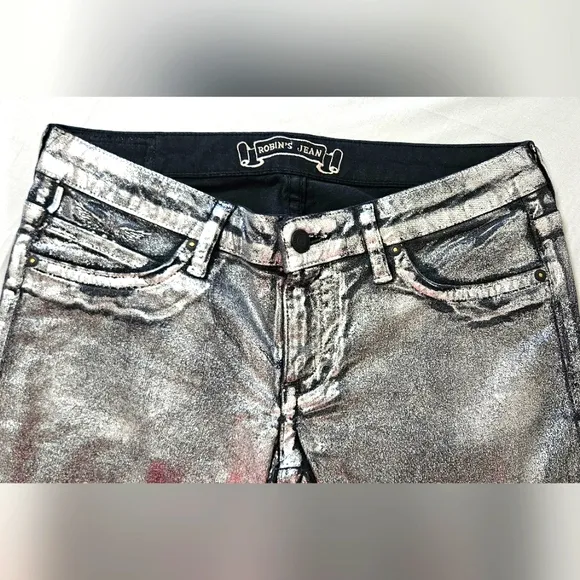 Robin's Jean Black Silver Wash Skinny Jeans