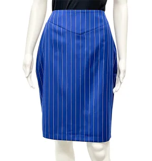 Royal Blue Pinstripe Skirt
