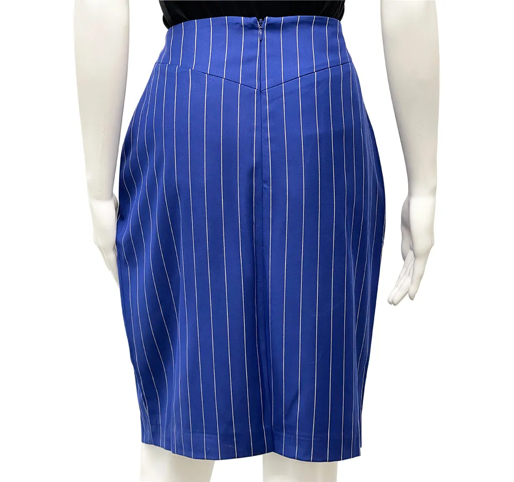 Royal Blue Pinstripe Skirt