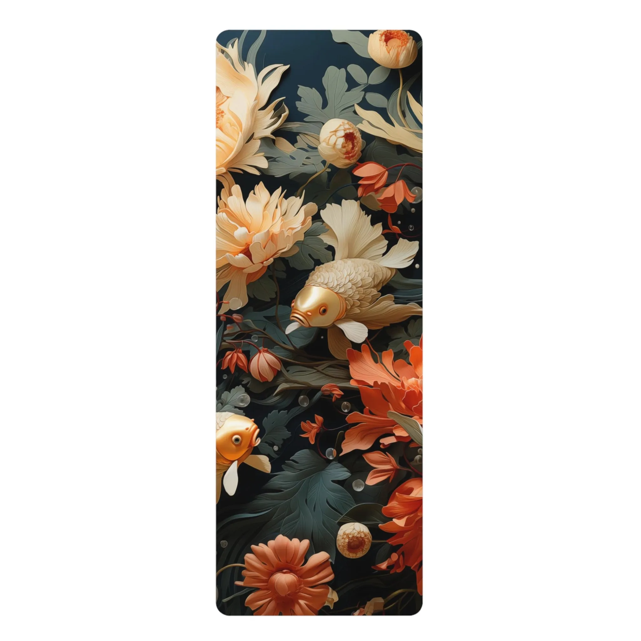 Rubber Yoga Mat- Annora Marichyasana Anime Koi Fish