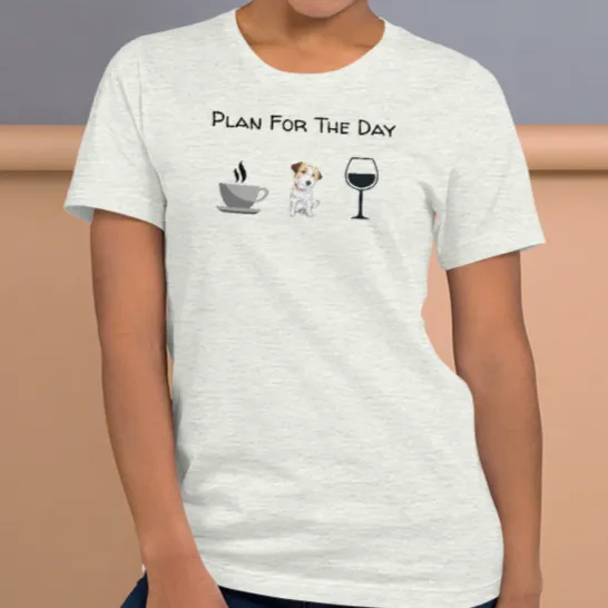 Russell Terrier Plan for the Day T-Shirts - Light