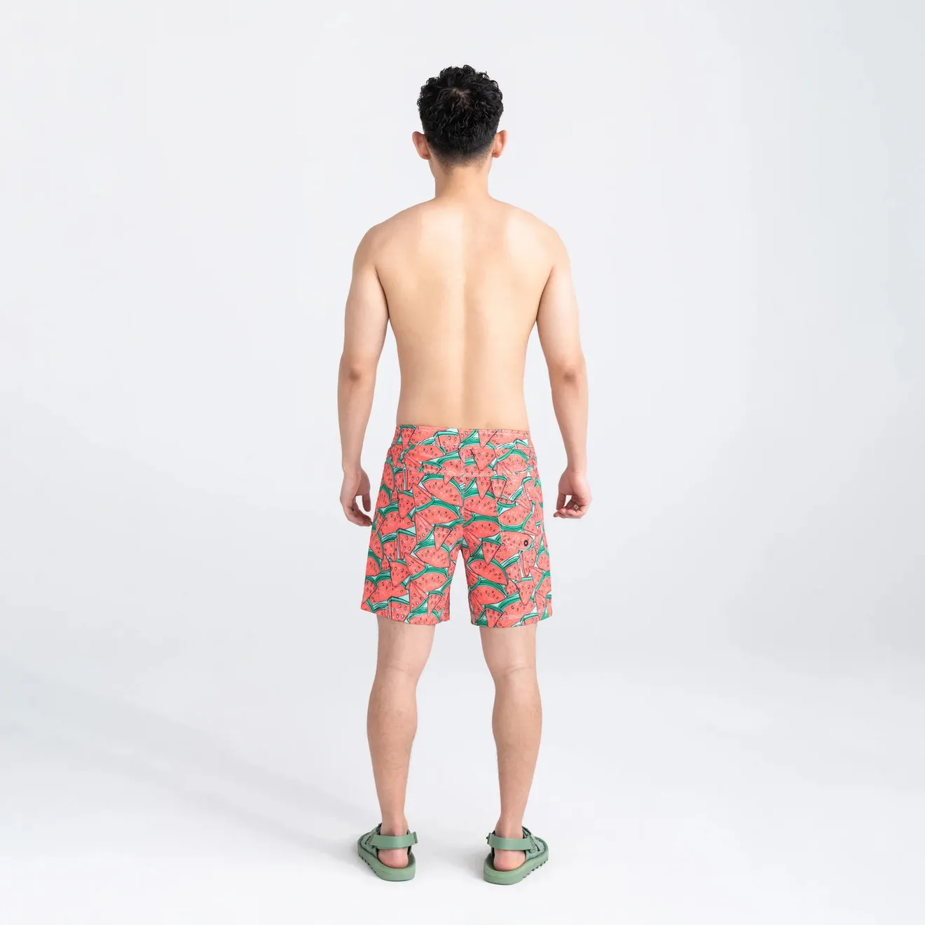 Saxx Mens Betawave 7" Swim Shorts -  Mega Melon - Multi