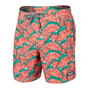 Saxx Mens Betawave 7" Swim Shorts -  Mega Melon - Multi
