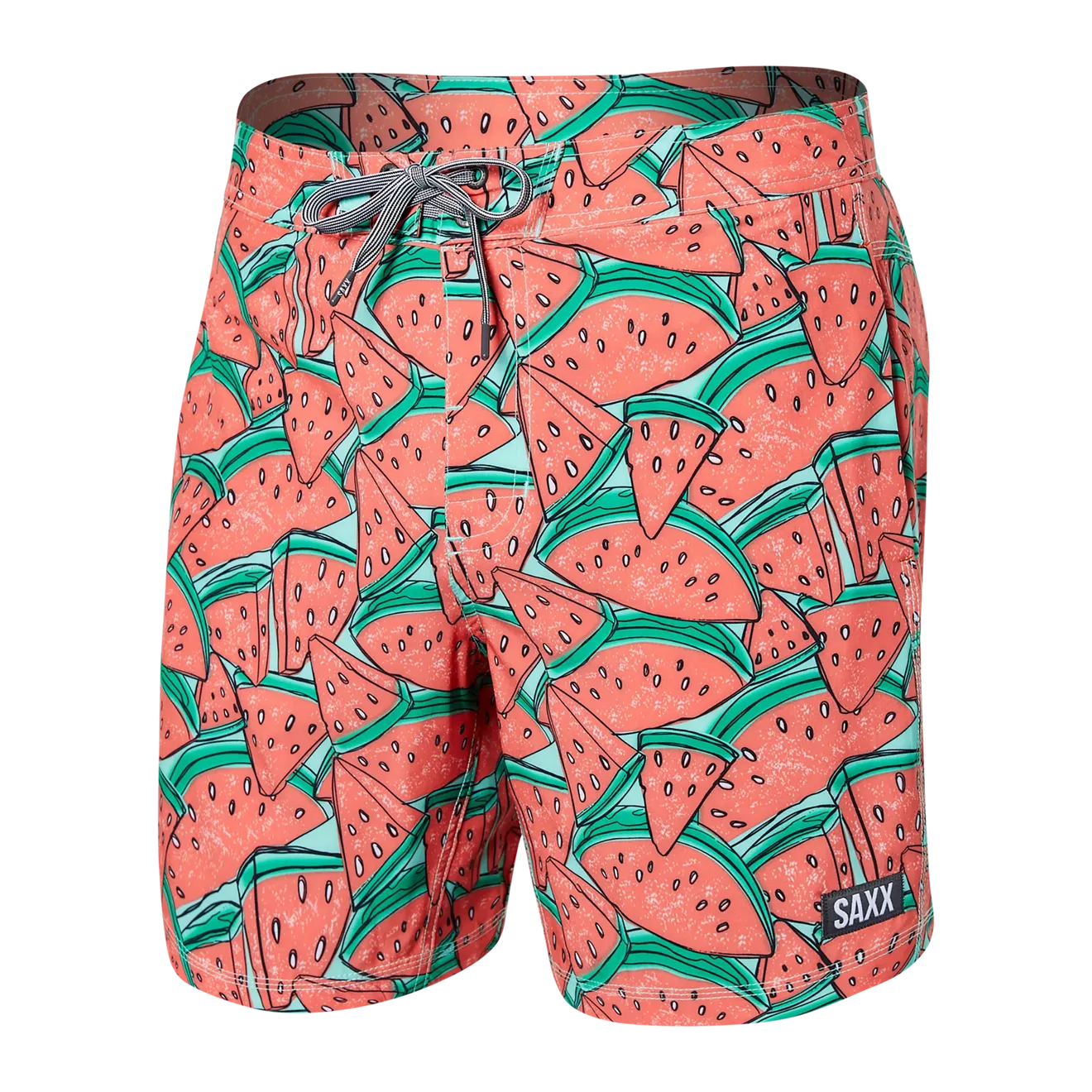 Saxx Mens Betawave 7" Swim Shorts -  Mega Melon - Multi