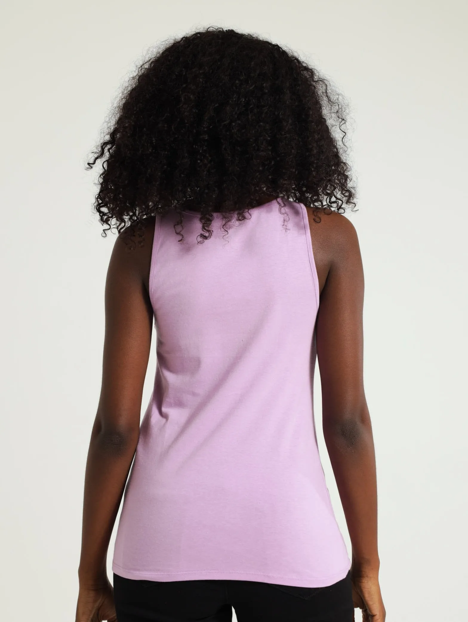 Scoop Neck Stretch Tank Top - Mauve