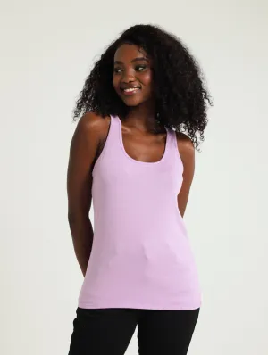Scoop Neck Stretch Tank Top - Mauve