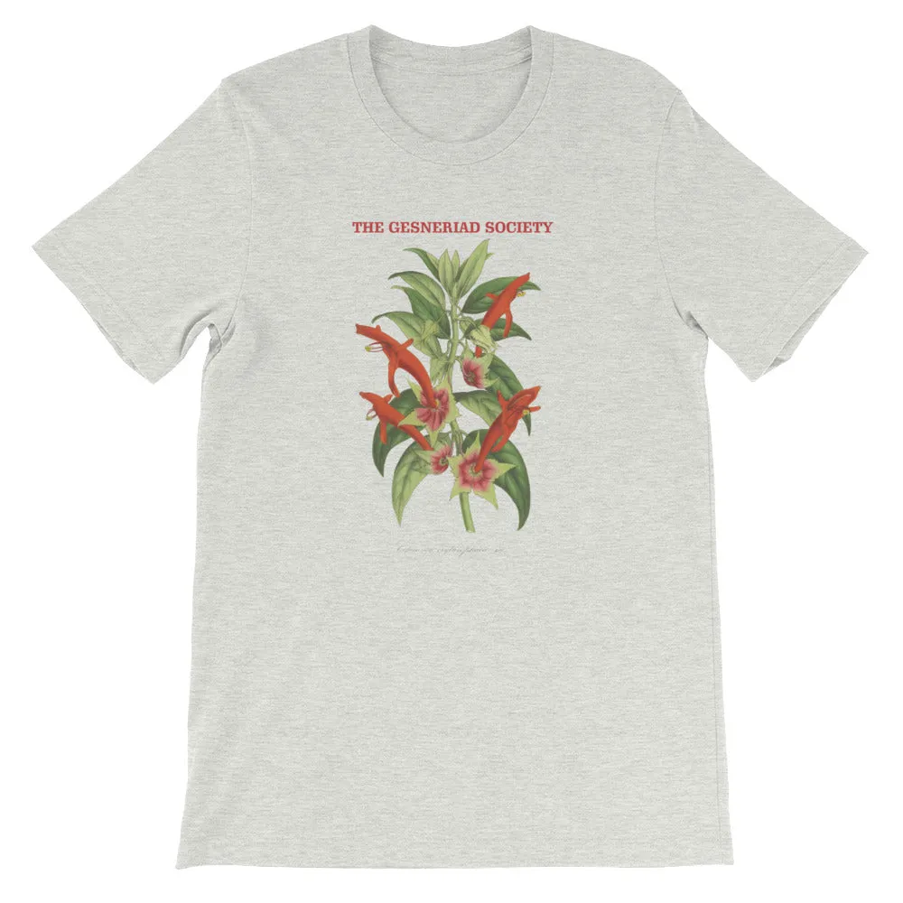 Short-Sleeve Unisex T-Shirt with Columnea erythrophaea print