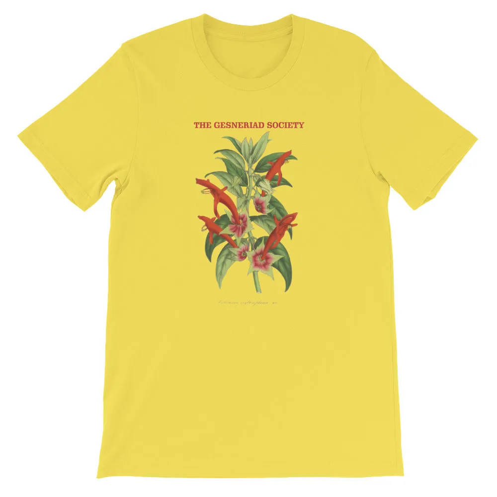 Short-Sleeve Unisex T-Shirt with Columnea erythrophaea print