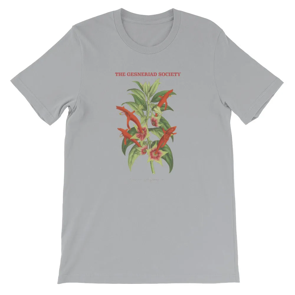 Short-Sleeve Unisex T-Shirt with Columnea erythrophaea print
