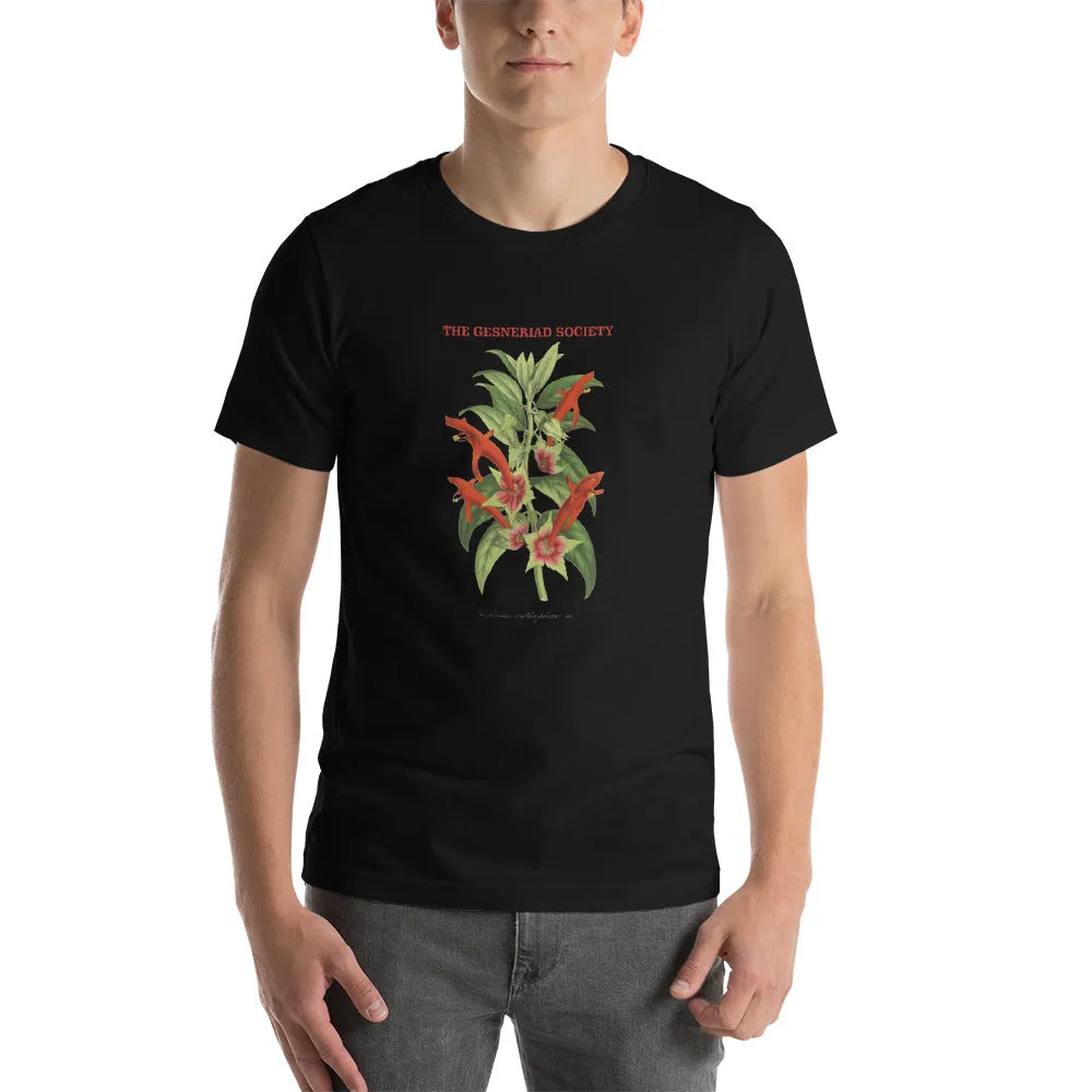 Short-Sleeve Unisex T-Shirt with Columnea erythrophaea print