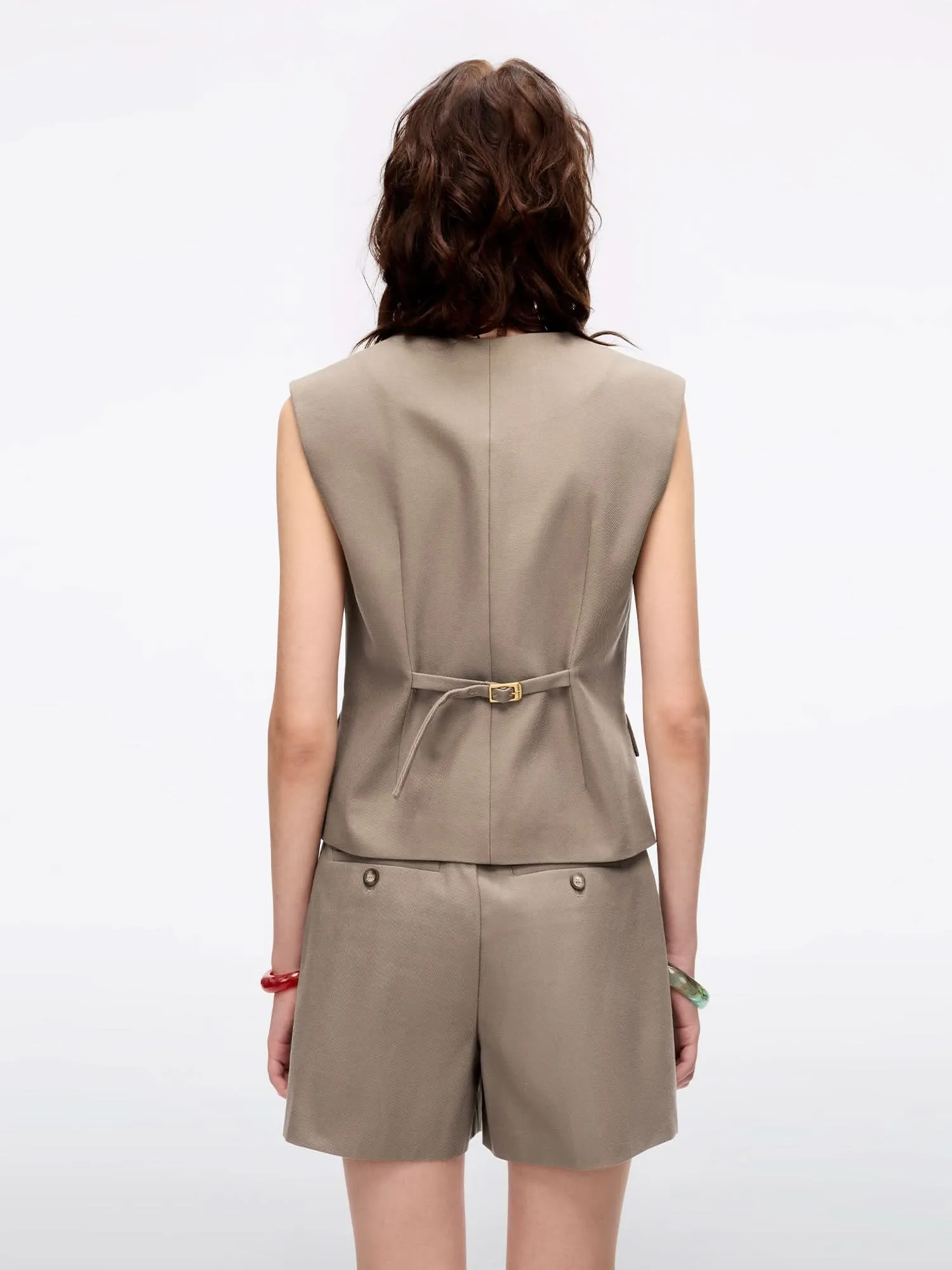 Single-Breasted Sleeveless Vest