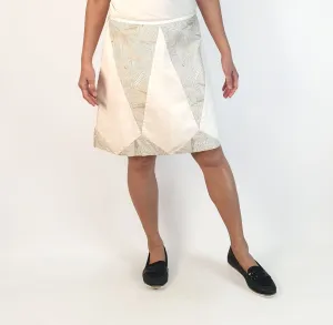Skunkfunk white and striped print skirt size S