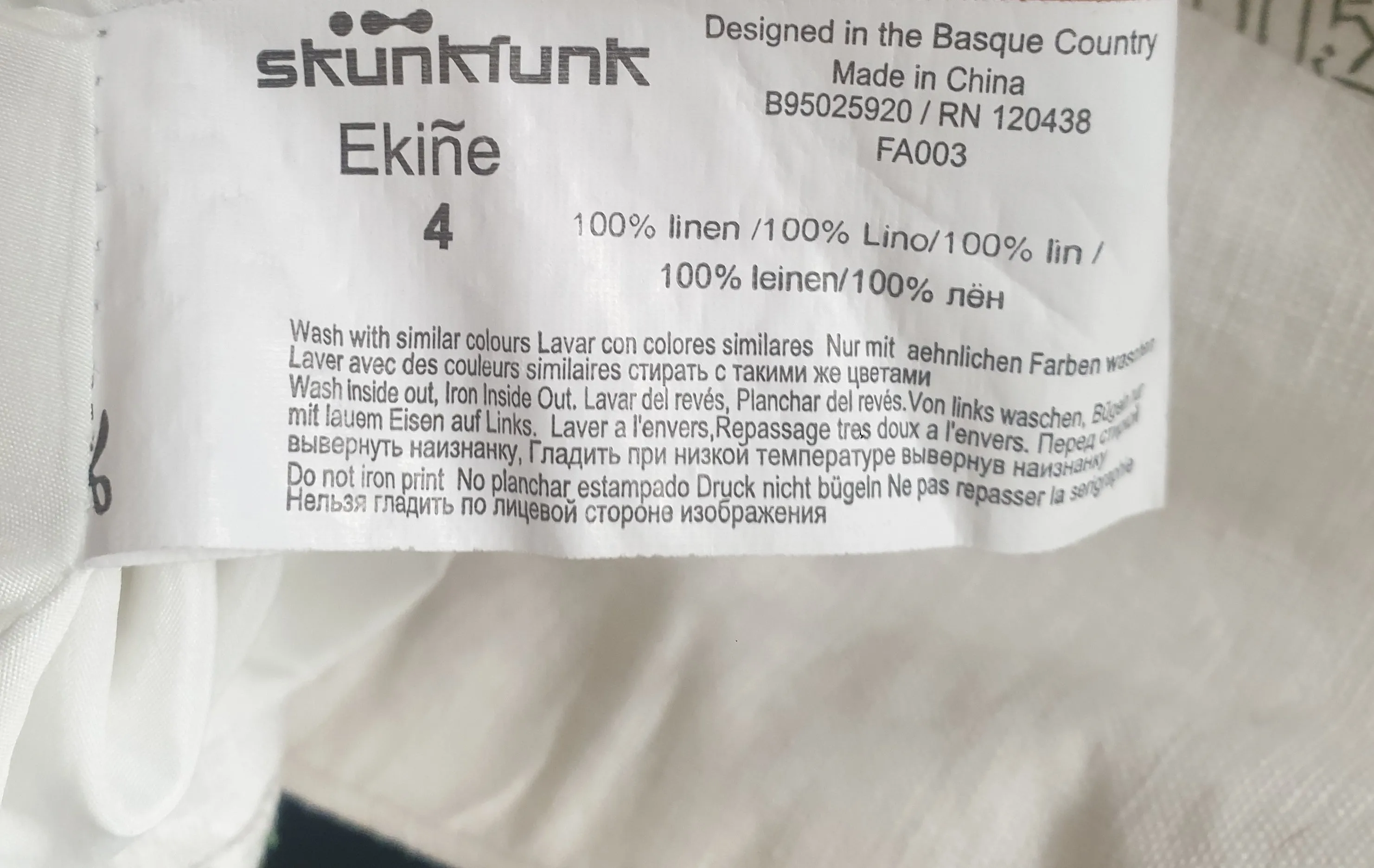 Skunkfunk white and striped print skirt size S