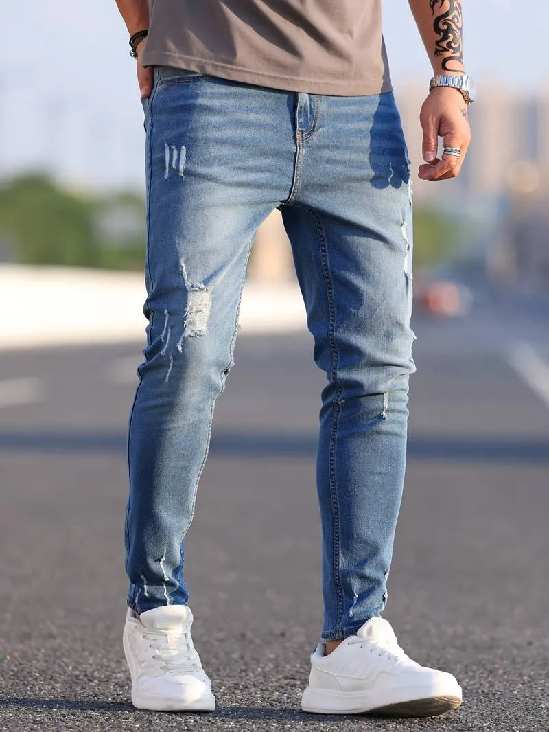 Slim Fit Ripped Jeans for Men – Nathan