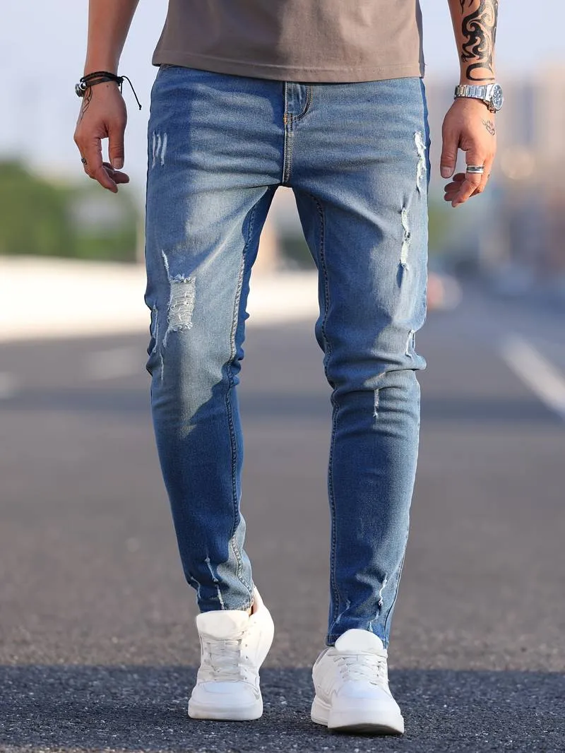 Slim Fit Ripped Jeans for Men – Nathan